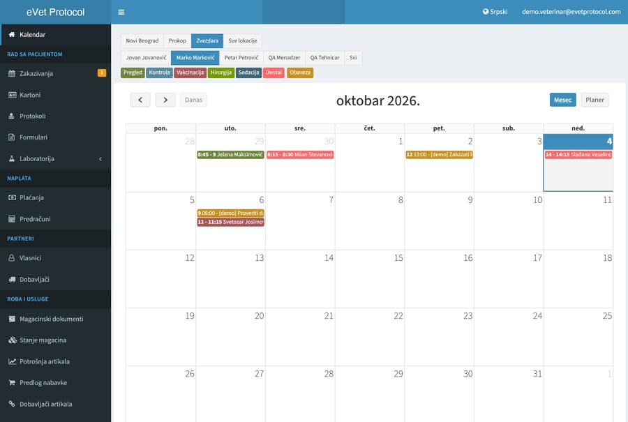 Kalendar zakazivanja